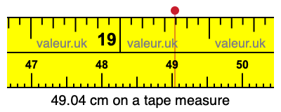 49.04 centimeters on a tape measure