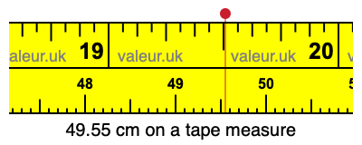 49.55 centimeters on a tape measure