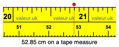 52.85 centimeters on a tape measure