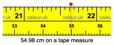 54.98 centimeters on a tape measure