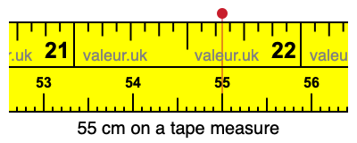 55 centimeters on a tape measure