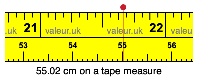 55.02 centimeters on a tape measure