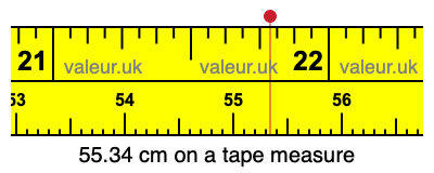 55.34 centimeters on a tape measure