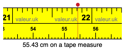55.43 centimeters on a tape measure