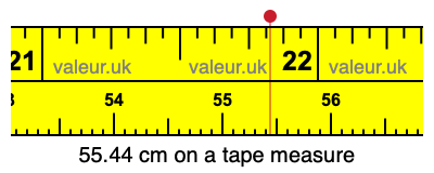 55.44 centimeters on a tape measure