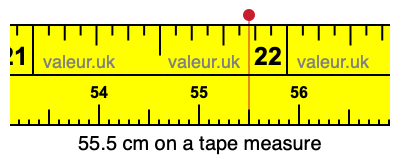 55.5 centimeters on a tape measure