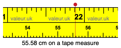 55.58 centimeters on a tape measure