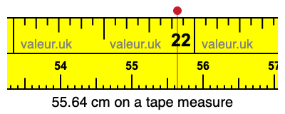 55.64 centimeters on a tape measure