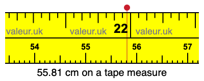 55.81 centimeters on a tape measure