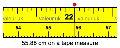 55.88 centimeters on a tape measure