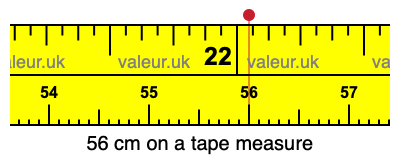 56 centimeters on a tape measure