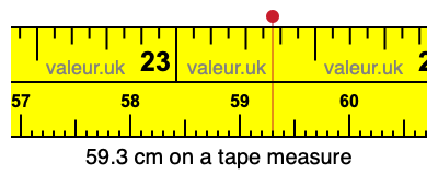 59.3 centimeters on a tape measure