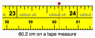 60.2 centimeters on a tape measure
