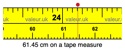 61.45 centimeters on a tape measure
