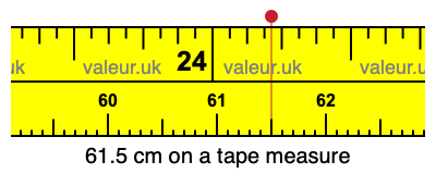61.5 centimeters on a tape measure