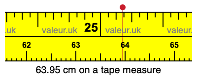 63.95 centimeters on a tape measure