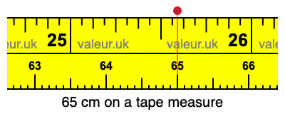 65 centimeters on a tape measure