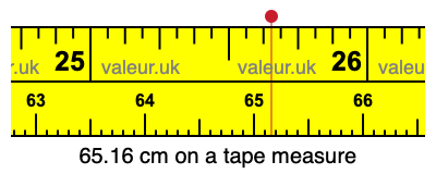 65.16 centimeters on a tape measure