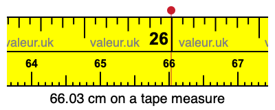 66.03 centimeters on a tape measure