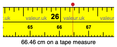 66.46 centimeters on a tape measure