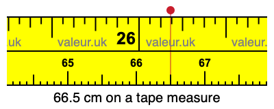 66.5 centimeters on a tape measure