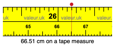 66.51 centimeters on a tape measure