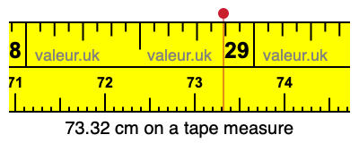 73.32 centimeters on a tape measure