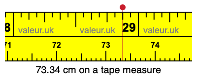 73.34 centimeters on a tape measure