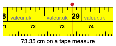 73.35 centimeters on a tape measure