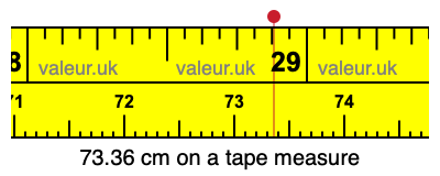 73.36 centimeters on a tape measure