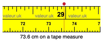 73.6 centimeters on a tape measure
