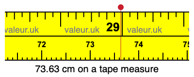 73.63 centimeters on a tape measure