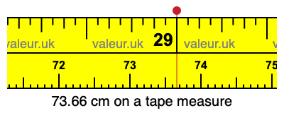 73.66 centimeters on a tape measure