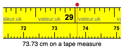 73.73 centimeters on a tape measure