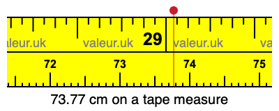 73.77 centimeters on a tape measure