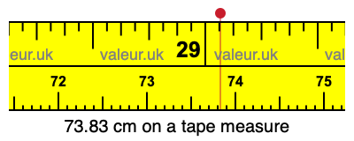 73.83 centimeters on a tape measure