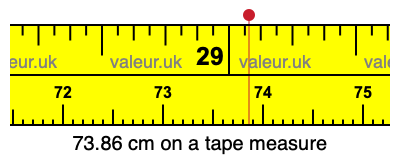 73.86 centimeters on a tape measure