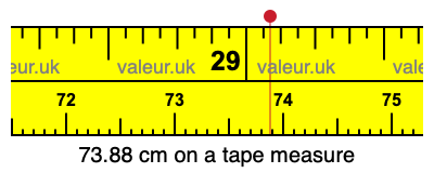73.88 centimeters on a tape measure