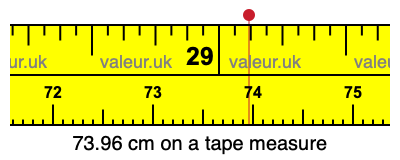 73.96 centimeters on a tape measure