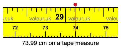 73.99 centimeters on a tape measure