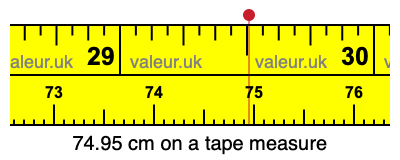 74.95 centimeters on a tape measure