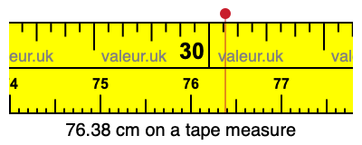 76.38 centimeters on a tape measure