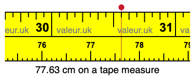 77.63 centimeters on a tape measure