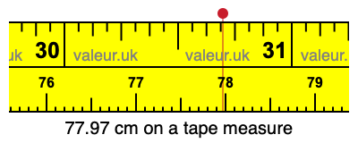 77.97 centimeters on a tape measure