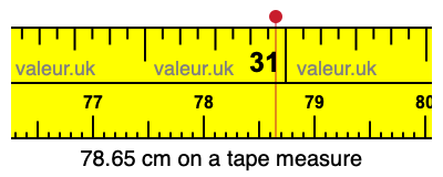 78.65 centimeters on a tape measure