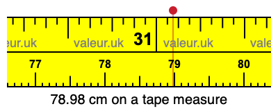 78.98 centimeters on a tape measure