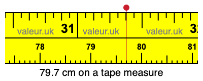79.7 centimeters on a tape measure