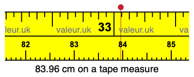 83.96 centimeters on a tape measure