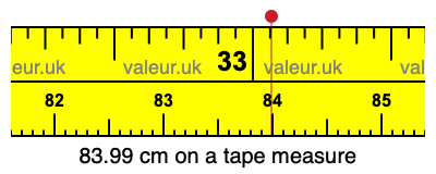 83.99 centimeters on a tape measure