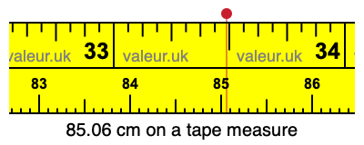 85.06 centimeters on a tape measure